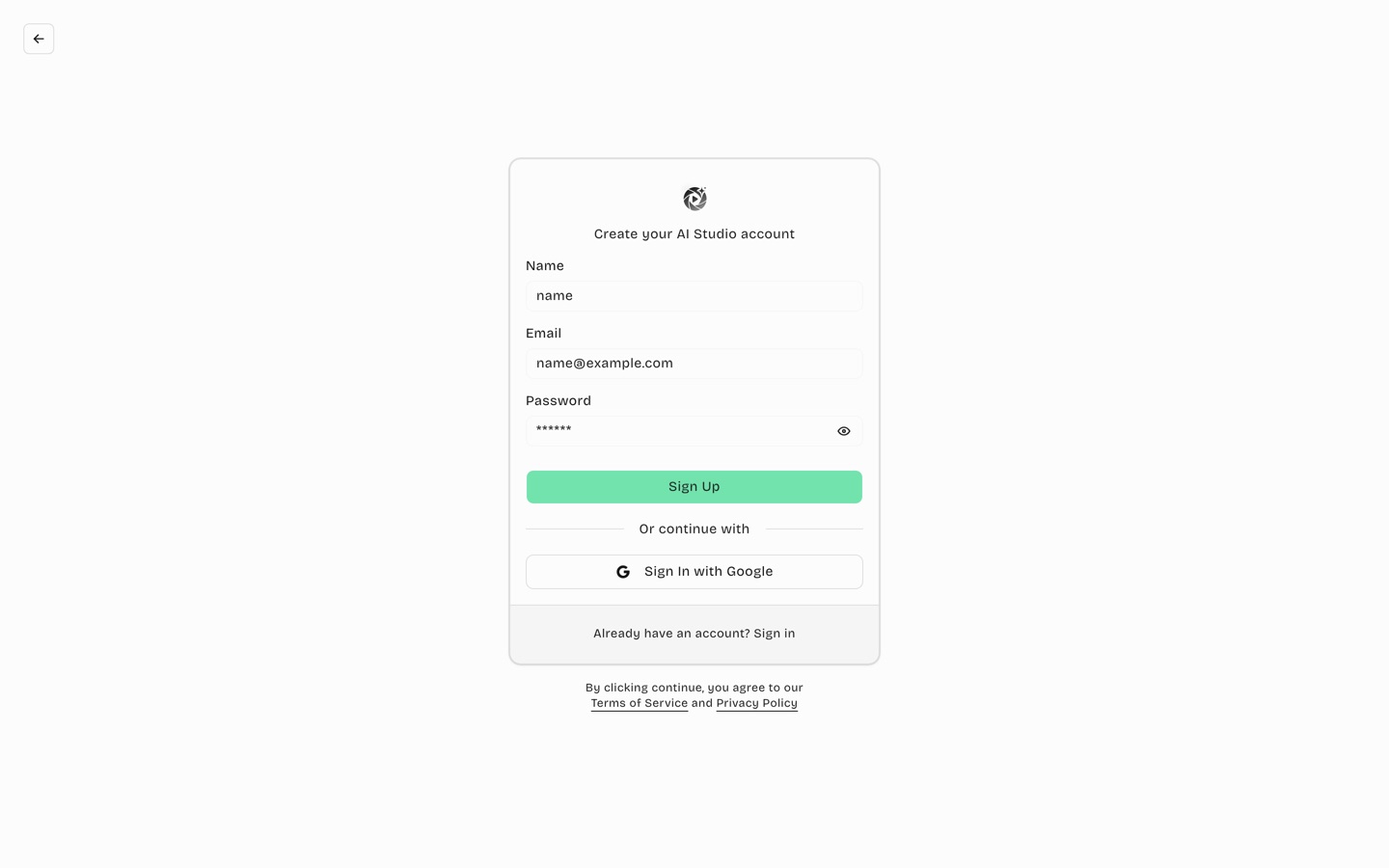 Email sign-up